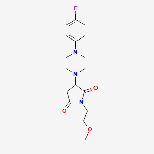 molecular formula C17H22FN3O3 B2680899 3-[4-(4-Fluorophenyl)piperazin-1-yl]-1-(2-methoxyethyl)pyrrolidine-2,5-dione CAS No. 857494-28-1