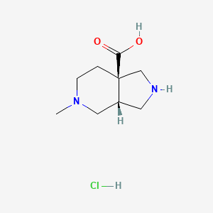 molecular formula C9H17ClN2O2 B2680908 (3Ar,7aR)-5-甲基-2,3,3a,4,6,7-六氢-1H-吡咯并[3,4-c]吡啶-7a-羧酸;盐酸盐 CAS No. 1969288-71-8