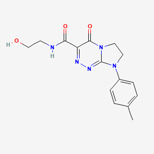 molecular formula C15H17N5O3 B2680910 N-(2-羟乙基)-4-氧代-8-(对甲苯基)-4,6,7,8-四氢咪唑并[2,1-c][1,2,4]三嗪-3-羧酰胺 CAS No. 946279-32-9