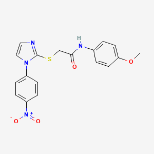 N-(4-methoxyphenyl)-2-[1-(4-nitrophenyl)imidazol-2-yl]sulfanylacetamide