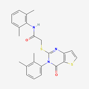 molecular formula C24H23N3O2S2 B2680932 N-(2,6-dimethylphenyl)-2-{[3-(2,3-dimethylphenyl)-4-oxo-3,4-dihydrothieno[3,2-d]pyrimidin-2-yl]sulfanyl}acetamide CAS No. 1291853-72-9
