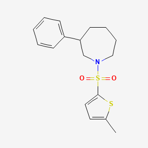 molecular formula C17H21NO2S2 B2680935 1-((5-Methylthiophen-2-yl)sulfonyl)-3-phenylazepane CAS No. 1705668-76-3