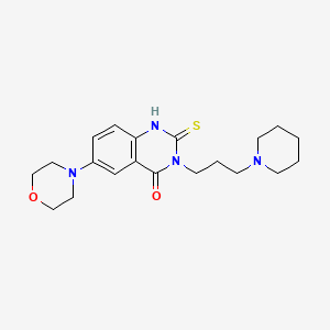 molecular formula C20H28N4O2S B2680936 6-吗啉-4-基-3-(3-哌啶-1-基丙基)-2-硫代-2,3-二氢喹唑啉-4(1H)-酮 CAS No. 896683-33-3
