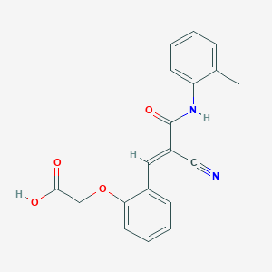 molecular formula C19H16N2O4 B2680938 2-[2-[(E)-2-cyano-3-(2-methylanilino)-3-oxoprop-1-enyl]phenoxy]acetic acid CAS No. 1054388-36-1