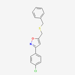 molecular formula C17H14ClNOS B2680943 Benzyl [3-(4-chlorophenyl)-5-isoxazolyl]methyl sulfide CAS No. 551921-24-5