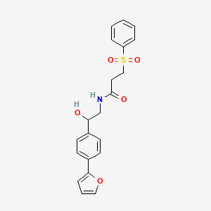 molecular formula C21H21NO5S B2680947 3-(benzenesulfonyl)-N-{2-[4-(furan-2-yl)phenyl]-2-hydroxyethyl}propanamide CAS No. 2097897-80-6