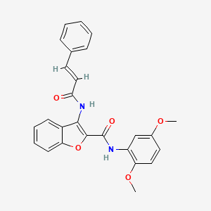 molecular formula C26H22N2O5 B2680948 3-肉桂酰胺-N-(2,5-二甲氧基苯基)苯并呋喃-2-甲酰胺 CAS No. 888466-99-7