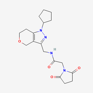 N-((1-cyclopentyl-1,4,6,7-tetrahydropyrano[4,3-c]pyrazol-3-yl)methyl)-2-(2,5-dioxopyrrolidin-1-yl)acetamide