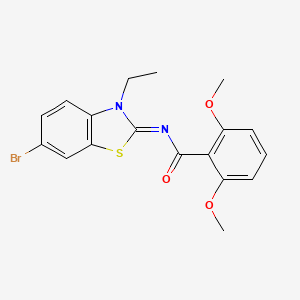 N-(6-bromo-3-ethyl-1,3-benzothiazol-2-ylidene)-2,6-dimethoxybenzamide