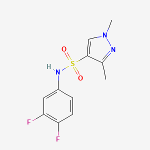 molecular formula C11H11F2N3O2S B2680975 N-(3,4-二氟苯基)-1,3-二甲基-1H-吡唑-4-磺酰胺 CAS No. 955965-14-7