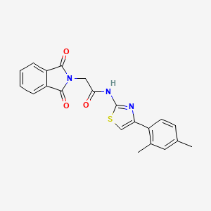 molecular formula C21H17N3O3S B2680986 N-(4-(2,4-二甲基苯基)噻唑-2-基)-2-(1,3-二氧代异喹啉-2-基)乙酰胺 CAS No. 476298-60-9