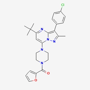 (4-(5-(Tert-butyl)-3-(4-chlorophenyl)-2-methylpyrazolo[1,5-a]pyrimidin-7-yl)piperazin-1-yl)(furan-2-yl)methanone