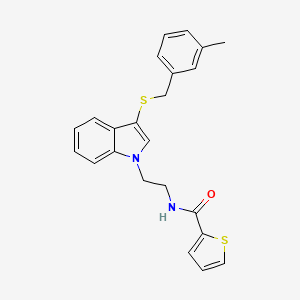 molecular formula C23H22N2OS2 B2681001 N-(2-(3-((3-methylbenzyl)thio)-1H-indol-1-yl)ethyl)thiophene-2-carboxamide CAS No. 533867-01-5