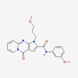molecular formula C22H22N4O4 B2681010 N-(3-methoxyphenyl)-1-(3-methoxypropyl)-4-oxo-1,4-dihydropyrido[1,2-a]pyrrolo[2,3-d]pyrimidine-2-carboxamide CAS No. 900872-52-8