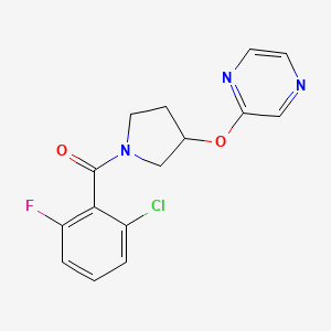 (2-Chloro-6-fluorophenyl)(3-(pyrazin-2-yloxy)pyrrolidin-1-yl)methanone