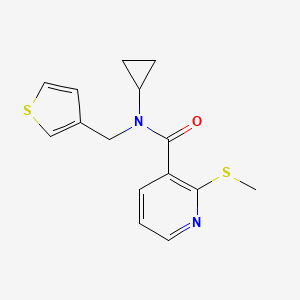 molecular formula C15H16N2OS2 B2681028 N-cyclopropyl-2-(methylthio)-N-(thiophen-3-ylmethyl)nicotinamide CAS No. 1235148-74-9