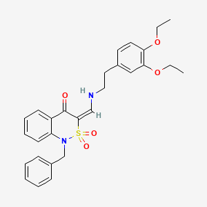 (E)-1-benzyl-3-(((3,4-diethoxyphenethyl)amino)methylene)-1H-benzo[c][1,2]thiazin-4(3H)-one 2,2-dioxide