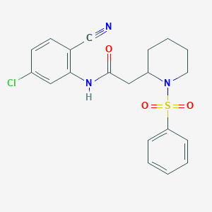 N-(5-chloro-2-cyanophenyl)-2-(1-(phenylsulfonyl)piperidin-2-yl)acetamide