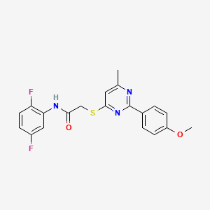 N-(2,5-difluorophenyl)-2-{[2-(4-methoxyphenyl)-6-methylpyrimidin-4-yl]sulfanyl}acetamide