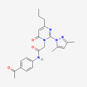 molecular formula C22H25N5O3 B2681042 N-(4-乙酰苯基)-2-(2-(3,5-二甲基-1H-吡唑-1-基)-6-氧代-4-丙基嘧啶-1(6H)-基)乙酰胺 CAS No. 1002041-39-5