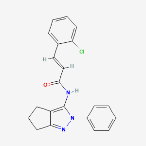 (E)-3-(2-chlorophenyl)-N-(2-phenyl-2,4,5,6-tetrahydrocyclopenta[c]pyrazol-3-yl)acrylamide