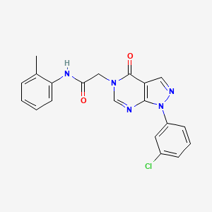 molecular formula C20H16ClN5O2 B2681048 2-[1-(3-chlorophenyl)-4-oxopyrazolo[3,4-d]pyrimidin-5-yl]-N-(2-methylphenyl)acetamide CAS No. 887457-59-2
