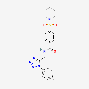 4-(piperidin-1-ylsulfonyl)-N-((1-(p-tolyl)-1H-tetrazol-5-yl)methyl)benzamide