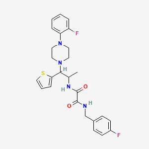 molecular formula C26H28F2N4O2S B2681051 N1-(4-fluorobenzyl)-N2-(1-(4-(2-fluorophenyl)piperazin-1-yl)-1-(thiophen-2-yl)propan-2-yl)oxalamide CAS No. 847194-79-0