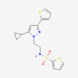 N-(2-(5-cyclopropyl-3-(thiophen-2-yl)-1H-pyrazol-1-yl)ethyl)thiophene-2-sulfonamide