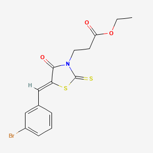ethyl 3-[(5Z)-5-[(3-bromophenyl)methylidene]-4-oxo-2-sulfanylidene-1,3-thiazolidin-3-yl]propanoate