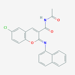 (Z)-N-acetyl-6-chloro-2-(naphthalen-1-ylimino)-2H-chromene-3-carboxamide