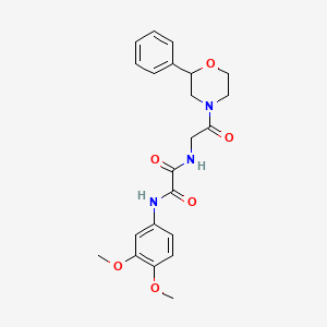 N1-(3,4-dimethoxyphenyl)-N2-(2-oxo-2-(2-phenylmorpholino)ethyl)oxalamide