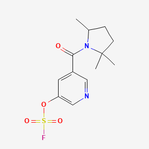 molecular formula C13H17FN2O4S B2681087 3-Fluorosulfonyloxy-5-(2,2,5-trimethylpyrrolidine-1-carbonyl)pyridine CAS No. 2418708-34-4