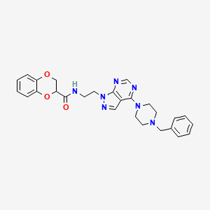 N-(2-(4-(4-benzylpiperazin-1-yl)-1H-pyrazolo[3,4-d]pyrimidin-1-yl)ethyl)-2,3-dihydrobenzo[b][1,4]dioxine-2-carboxamide
