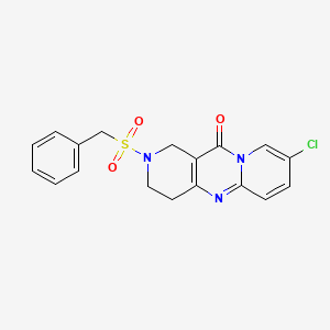 molecular formula C18H16ClN3O3S B2681102 2-(苄基磺酰)-8-氯-3,4-二氢-1H-二嘧啶并[1,2-a:4',3'-d]嘧啶-11(2H)-酮 CAS No. 2034273-74-8