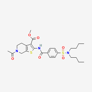 methyl 6-acetyl-2-[4-(dibutylsulfamoyl)benzamido]-4H,5H,6H,7H-thieno[2,3-c]pyridine-3-carboxylate