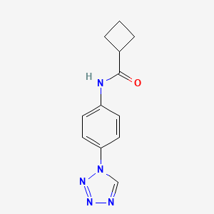 molecular formula C12H13N5O B2681115 N-[4-(tetrazol-1-yl)phenyl]cyclobutanecarboxamide CAS No. 606096-31-5
