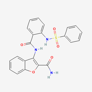 3-(2-(Phenylsulfonamido)benzamido)benzofuran-2-carboxamide