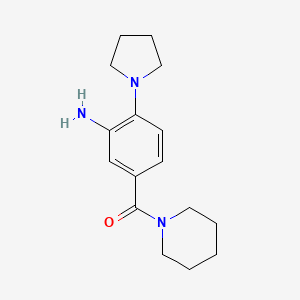 molecular formula C16H23N3O B2681120 [3-氨基-4-(吡咯啉-1-基)苯基](哌啶-1-基)甲酮 CAS No. 861410-45-9