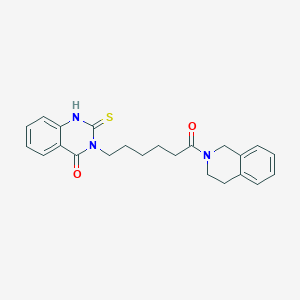 molecular formula C23H25N3O2S B2681126 3-[6-(3,4-dihydro-1H-isoquinolin-2-yl)-6-oxohexyl]-2-sulfanylidene-1H-quinazolin-4-one CAS No. 438574-72-2