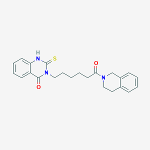 3-[6-(3,4-dihydro-1H-isoquinolin-2-yl)-6-oxohexyl]-2-sulfanylidene-1H-quinazolin-4-one