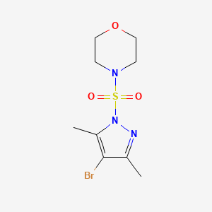 molecular formula C9H14BrN3O3S B2681132 4-(4-Bromo-3,5-dimethylpyrazol-1-yl)sulfonylmorpholine CAS No. 890604-60-1