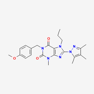 1-(4-methoxybenzyl)-3-methyl-7-propyl-8-(3,4,5-trimethyl-1H-pyrazol-1-yl)-1H-purine-2,6(3H,7H)-dione