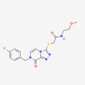 2-({7-[(4-fluorophenyl)methyl]-8-oxo-7H,8H-[1,2,4]triazolo[4,3-a]pyrazin-3-yl}sulfanyl)-N-(2-methoxyethyl)acetamide