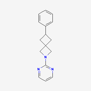 molecular formula C16H17N3 B2681142 6-Phenyl-2-pyrimidin-2-yl-2-azaspiro[3.3]heptane CAS No. 2379993-20-9