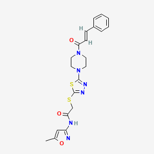(E)-2-((5-(4-cinnamoylpiperazin-1-yl)-1,3,4-thiadiazol-2-yl)thio)-N-(5-methylisoxazol-3-yl)acetamide
