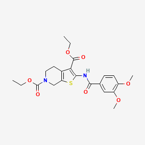 molecular formula C22H26N2O7S B2681157 diethyl 2-(3,4-dimethoxybenzamido)-4,5-dihydrothieno[2,3-c]pyridine-3,6(7H)-dicarboxylate CAS No. 921051-78-7