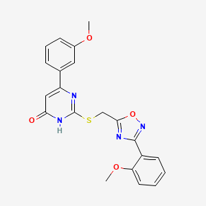 6-(3-Methoxyphenyl)-2-({[3-(2-methoxyphenyl)-1,2,4-oxadiazol-5-yl]methyl}sulfanyl)-4-pyrimidinol