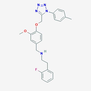 molecular formula C25H26FN5O2 B268117 2-(2-fluorophenyl)-N-(3-methoxy-4-{[1-(4-methylphenyl)-1H-tetrazol-5-yl]methoxy}benzyl)ethanamine 