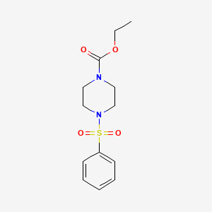 molecular formula C13H18N2O4S B2681182 Ethyl 4-(phenylsulfonyl)piperazinecarboxylate CAS No. 27106-46-3